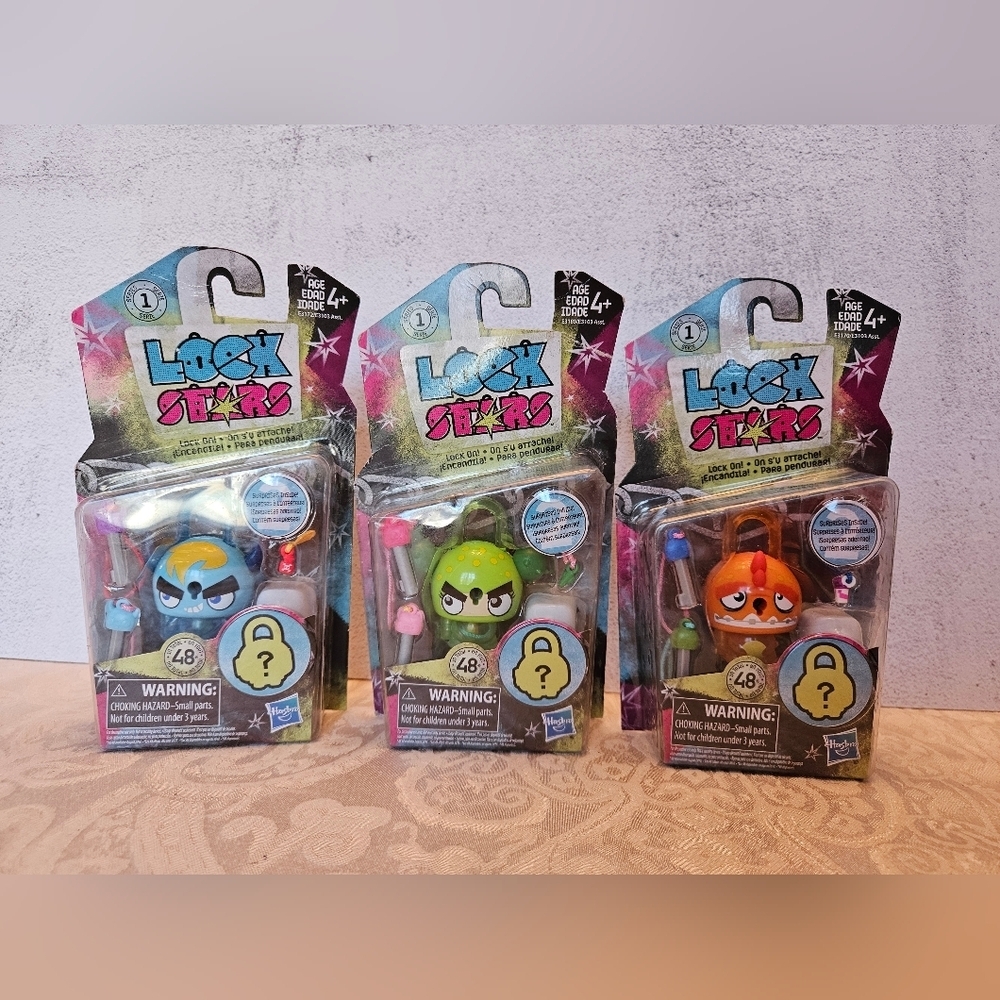 Lock Stars Series 1 Set of Three Surprise Inside Hasbro Backpack School 2017 NEW